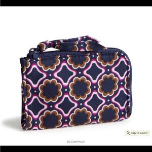 Zip Card Pouch in Premium Cotton Lattice Florets